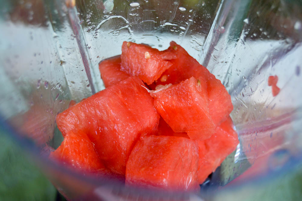 Watermelon Detox Drink ingredients in a blender